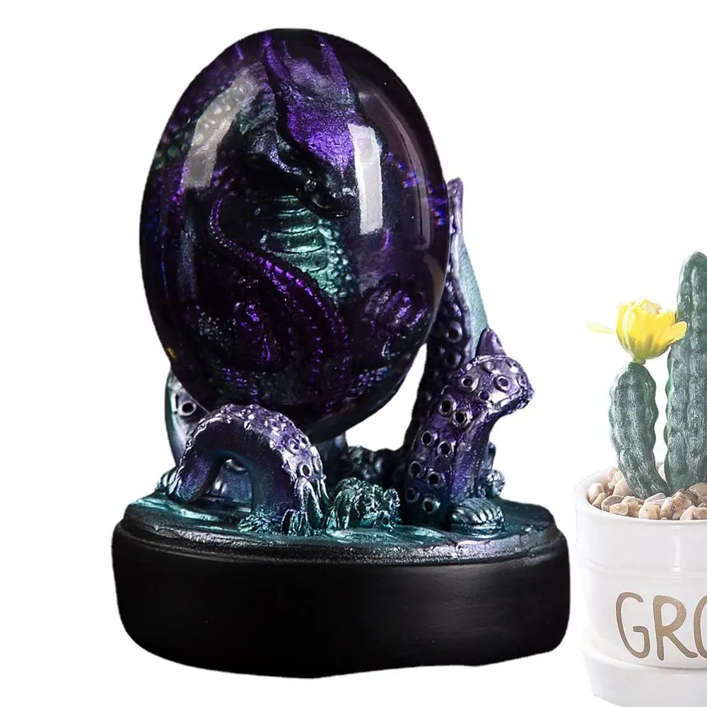 Resin Purple Lava Dragon Egg Purple Octopus Eight Claw Base Ornaments Resin Crafts Gifts To Friends For Desktop Ornaments Gifts