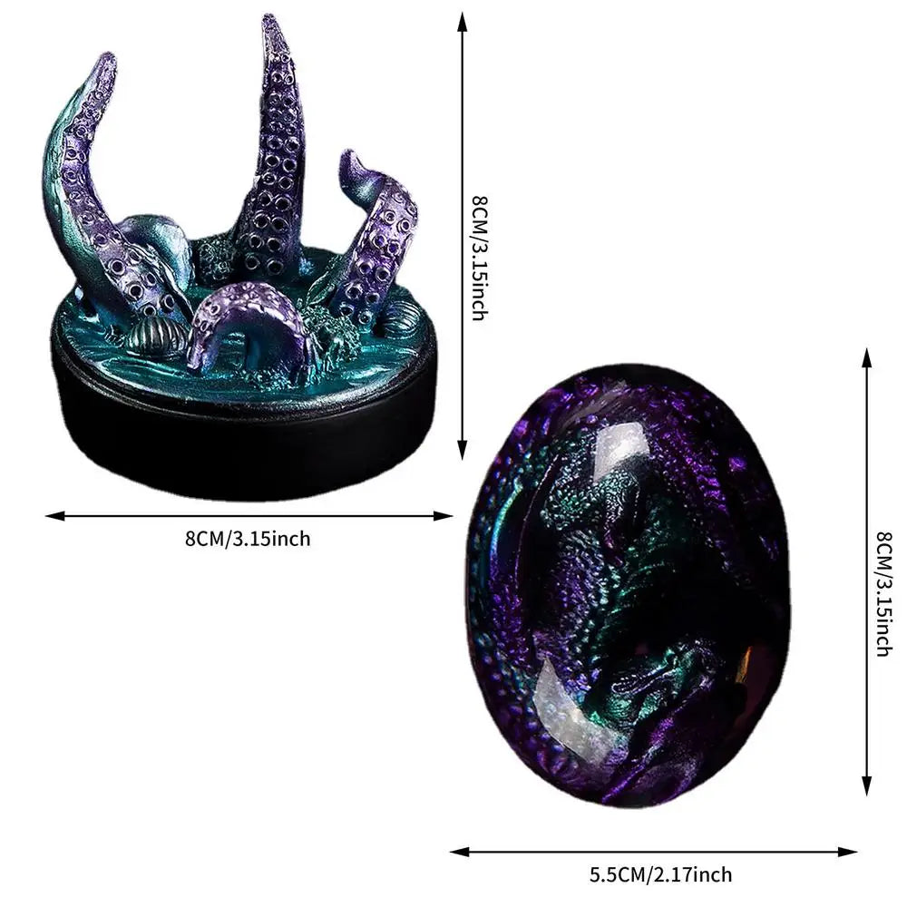 Resin Purple Lava Dragon Egg Purple Octopus Eight Claw Base Ornaments Resin Crafts Gifts To Friends For Desktop Ornaments Gifts