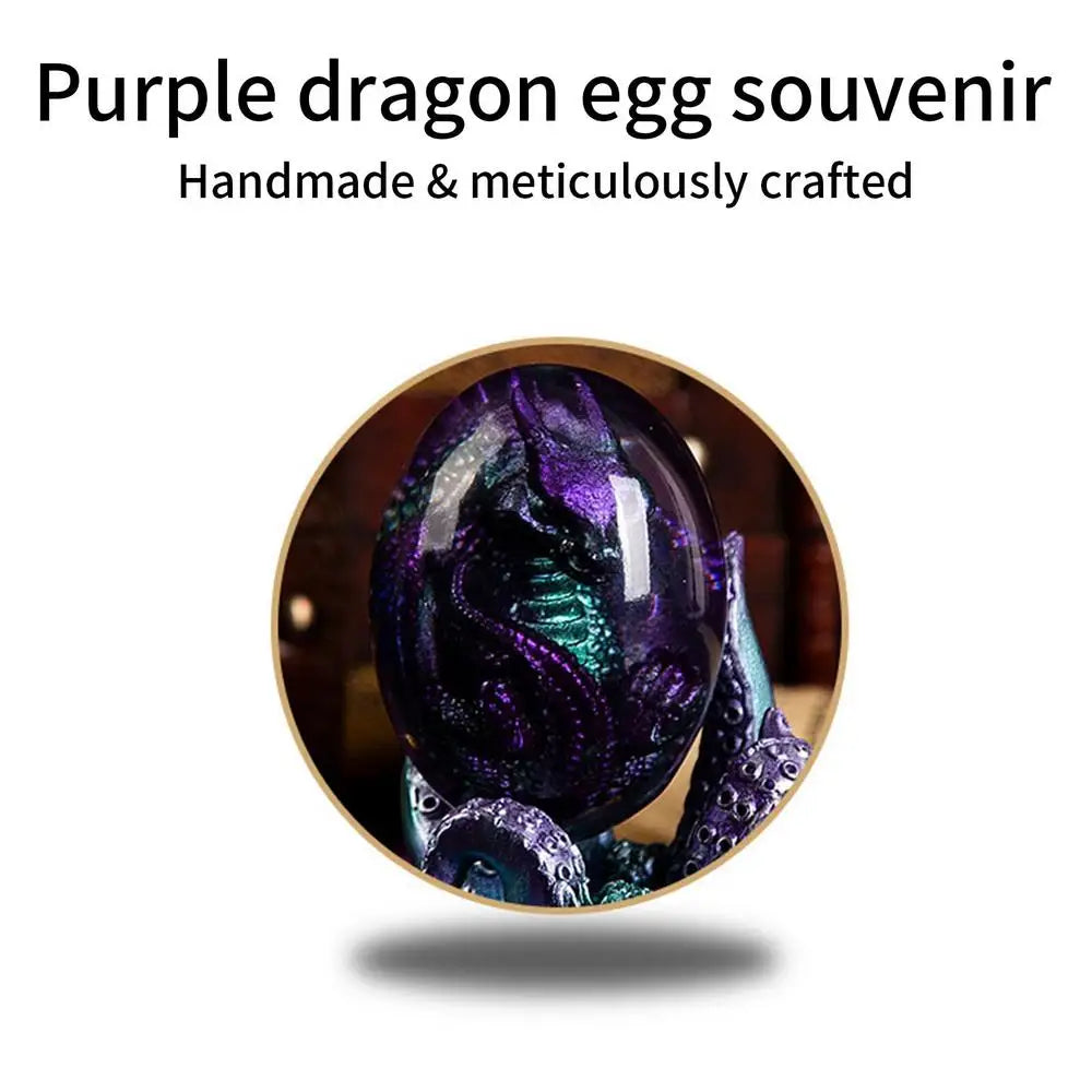 Resin Purple Lava Dragon Egg Purple Octopus Eight Claw Base Ornaments Resin Crafts Gifts To Friends For Desktop Ornaments Gifts