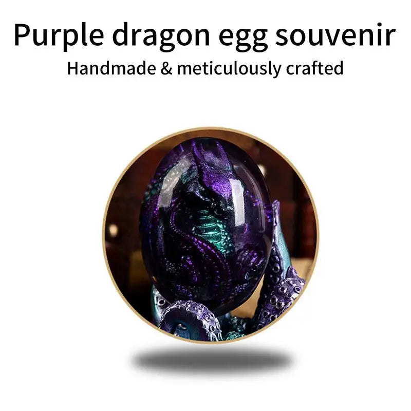 Resin Purple Lava Dragon Egg Purple Octopus Eight Claw Base Ornaments Resin Crafts Gifts To Friends For Desktop Ornaments Gifts