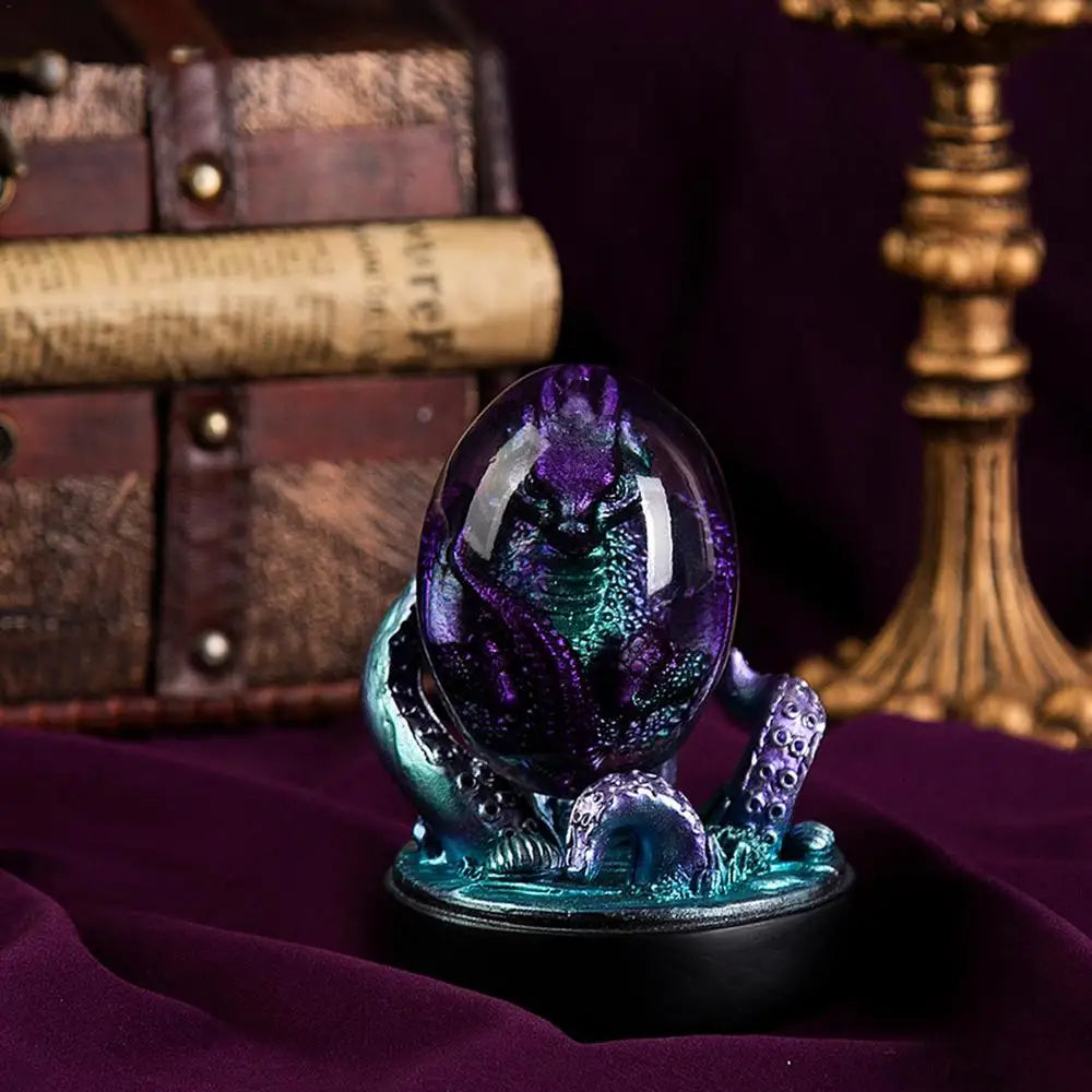 Resin Purple Lava Dragon Egg Purple Octopus Eight Claw Base Ornaments Resin Crafts Gifts To Friends For Desktop Ornaments Gifts